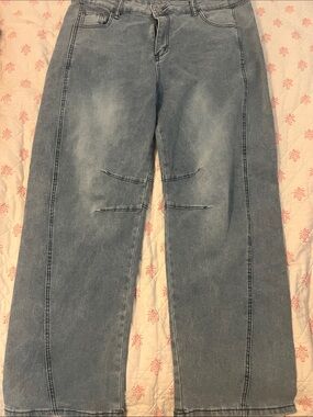 Light Blue womensRelaxed Straight Jeans